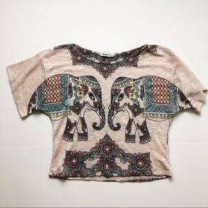 Elephant patterned crop top. Size Small